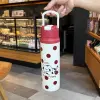 New high-appearure-level large-capacity insulated cup, stainless steel water cup, straw cup, student portable men's and women's outdoor hand-held cup Specification image